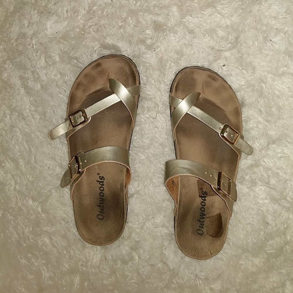 Cross toe "Birkenstock" style sandal